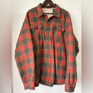 Wrangler Sherpa Lined Plaid Flannel Shirt Jacket Heavyweight Shacket Size XXL